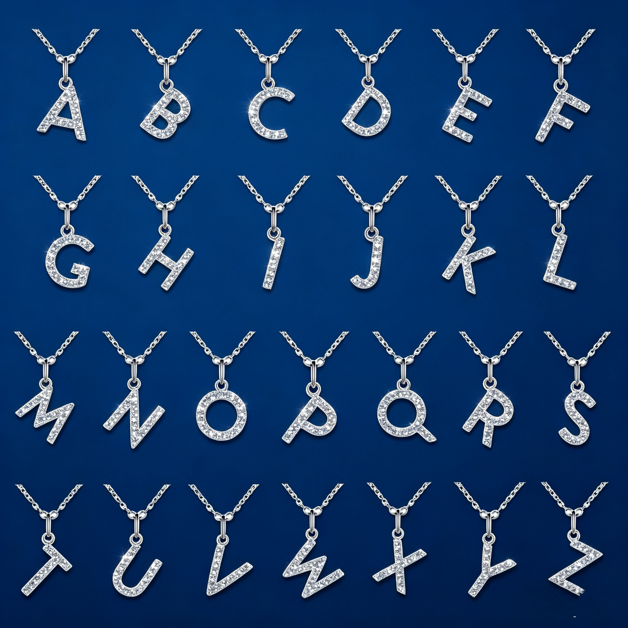 莫桑鑽英文字母吊咀        P015C024