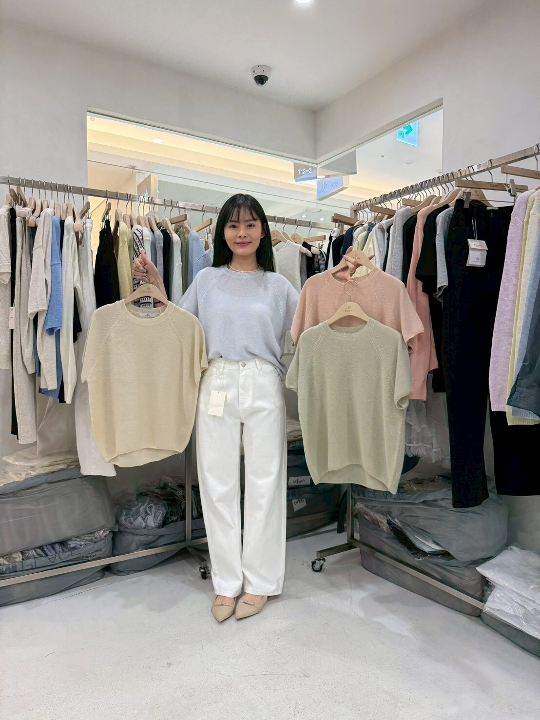 MB6025 灰調溫柔插肩線料衫