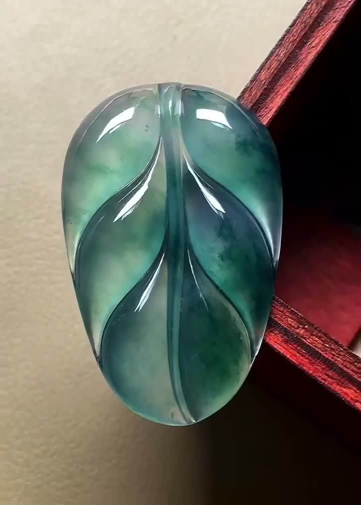 翡翠冰種飄花葉子,天然翡翠A玉, 緬甸玉, Jade, Jadeite