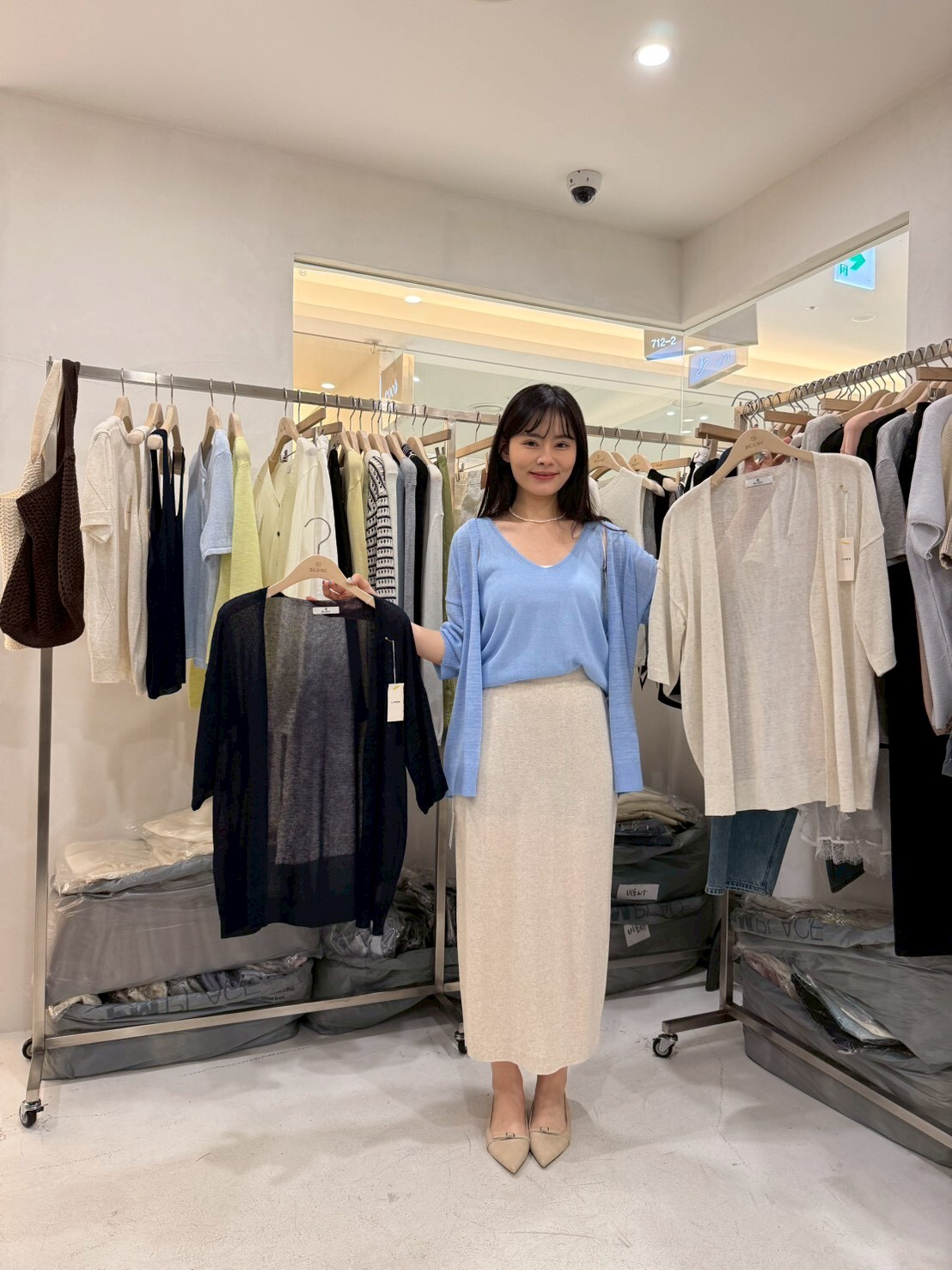 MB6027 混絲寬鬆中袖外套