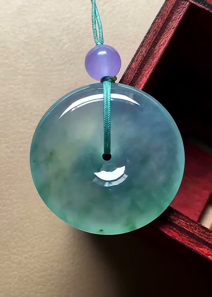 翡翠高冰飄花懷古 (25.8mm直徑),天然翡翠A玉, 緬甸玉, Jade, Jadeite