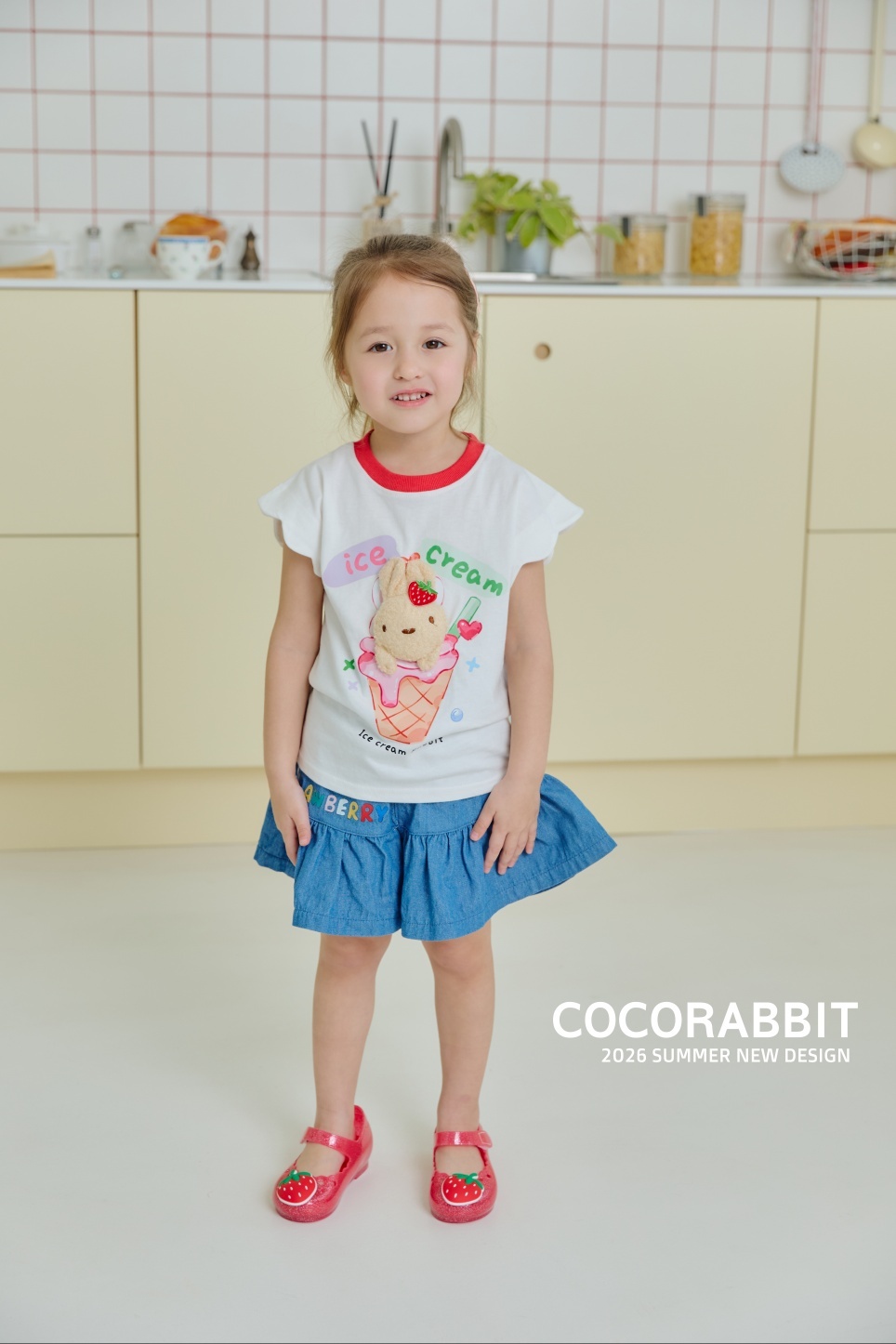 韓國🇰🇷COCORABBIT 兔子甜筒波浪落肩背心(S-2XL)