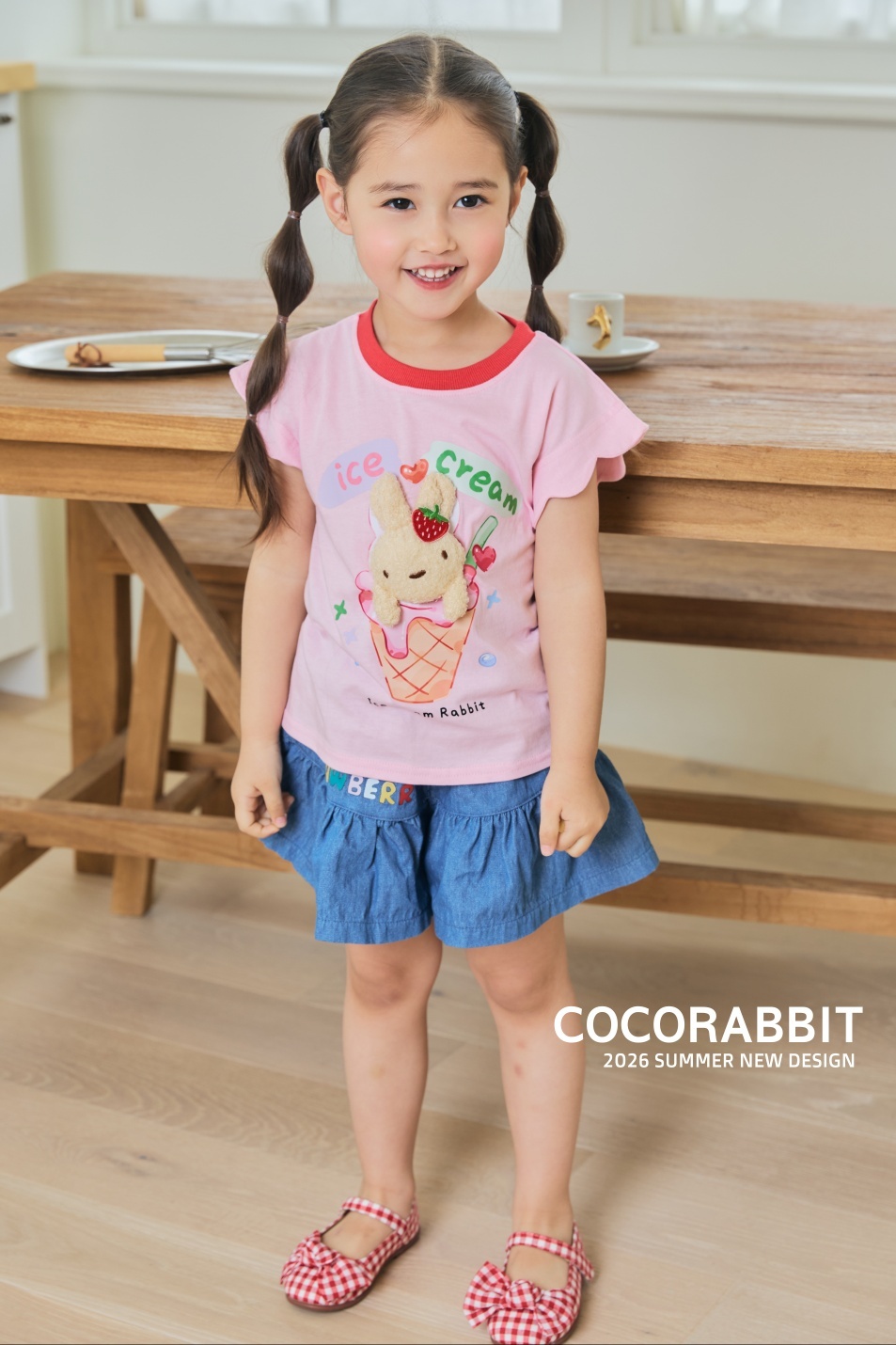 韓國🇰🇷COCORABBIT 兔子甜筒波浪落肩背心(S-2XL)