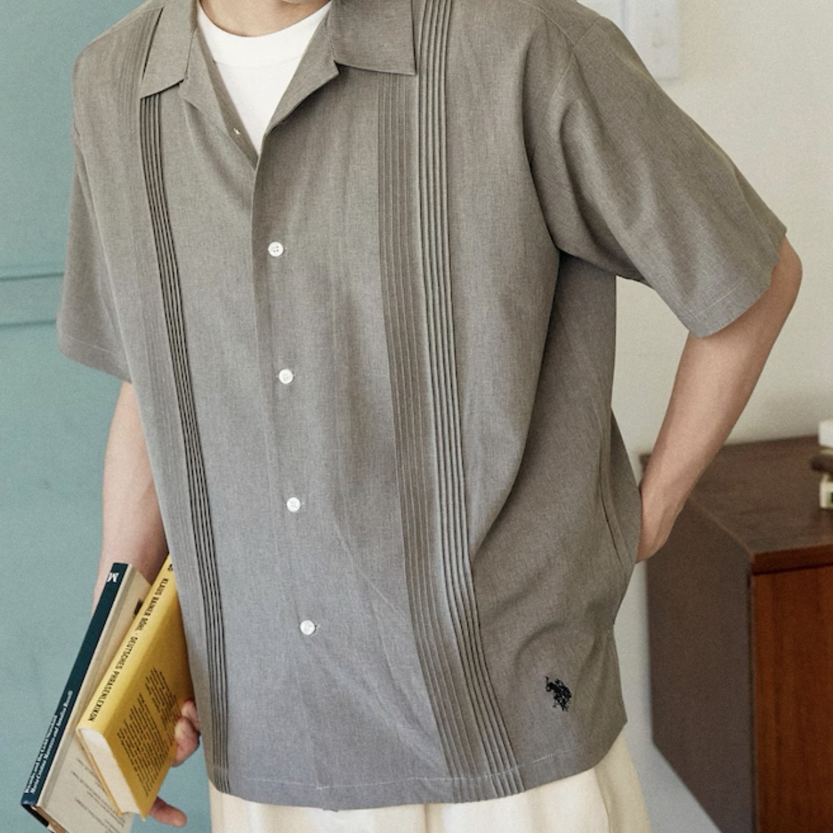 PUBLUX x U.S. POLO ASSN. 褶皺襯衫 短袖 上衣 外搭