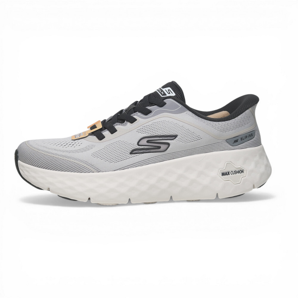 SKECHERS 健走鞋 GO WALK MAX CUSHIONING 灰白 瞬穿 免鞋帶 男 217109GYBK