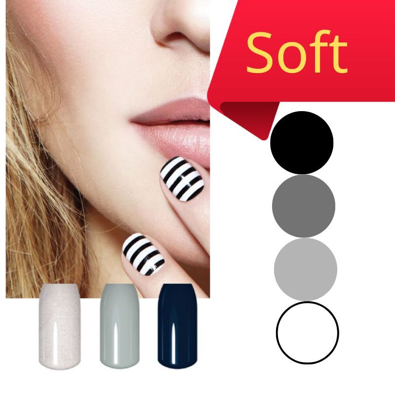 (黑白灰系) LCN  soft gel set  軟膠