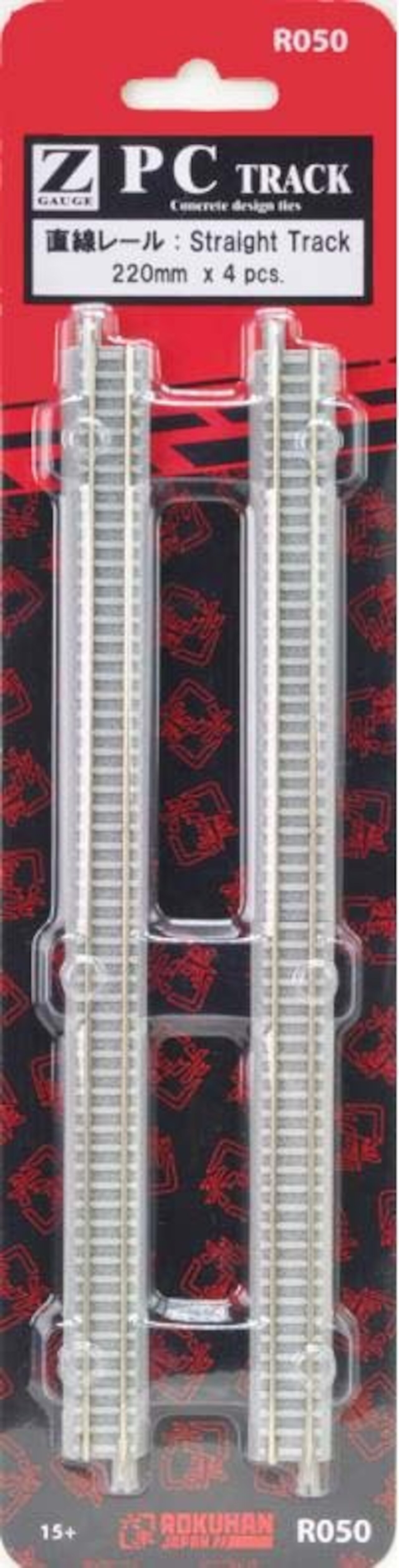 Rokuhan R050 Z規 PC 軌道直軌 220mm（4 件）
