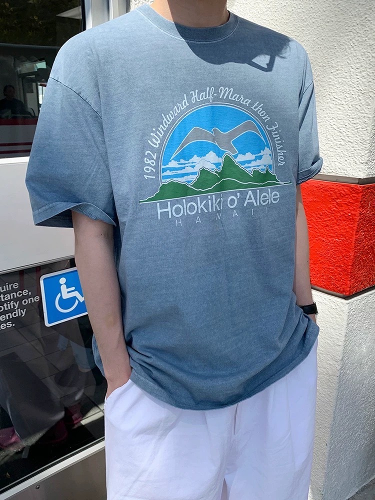 SIMPLEACTION HAWAII字母印花短袖上衣