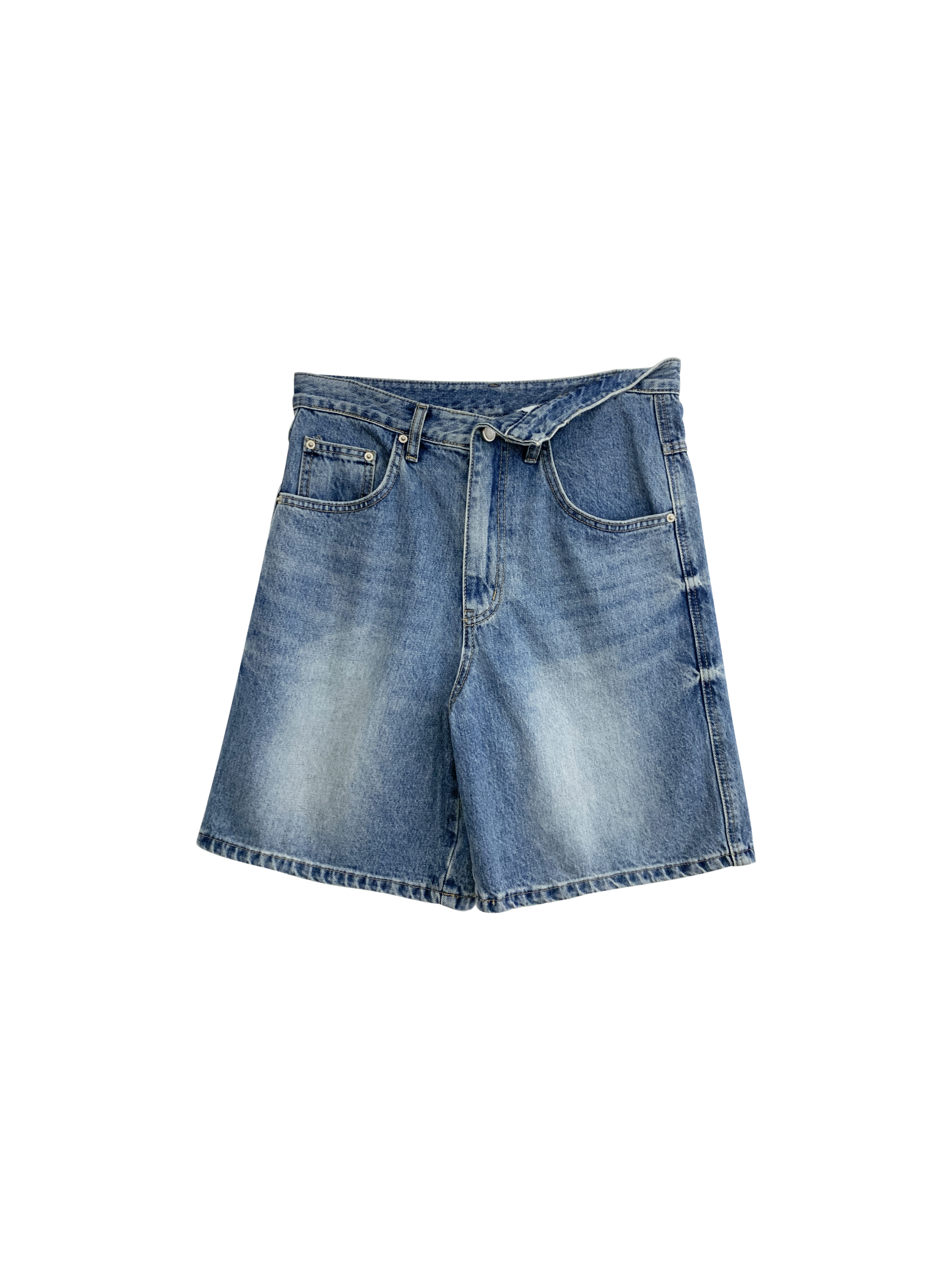 翻摺牛仔五分褲