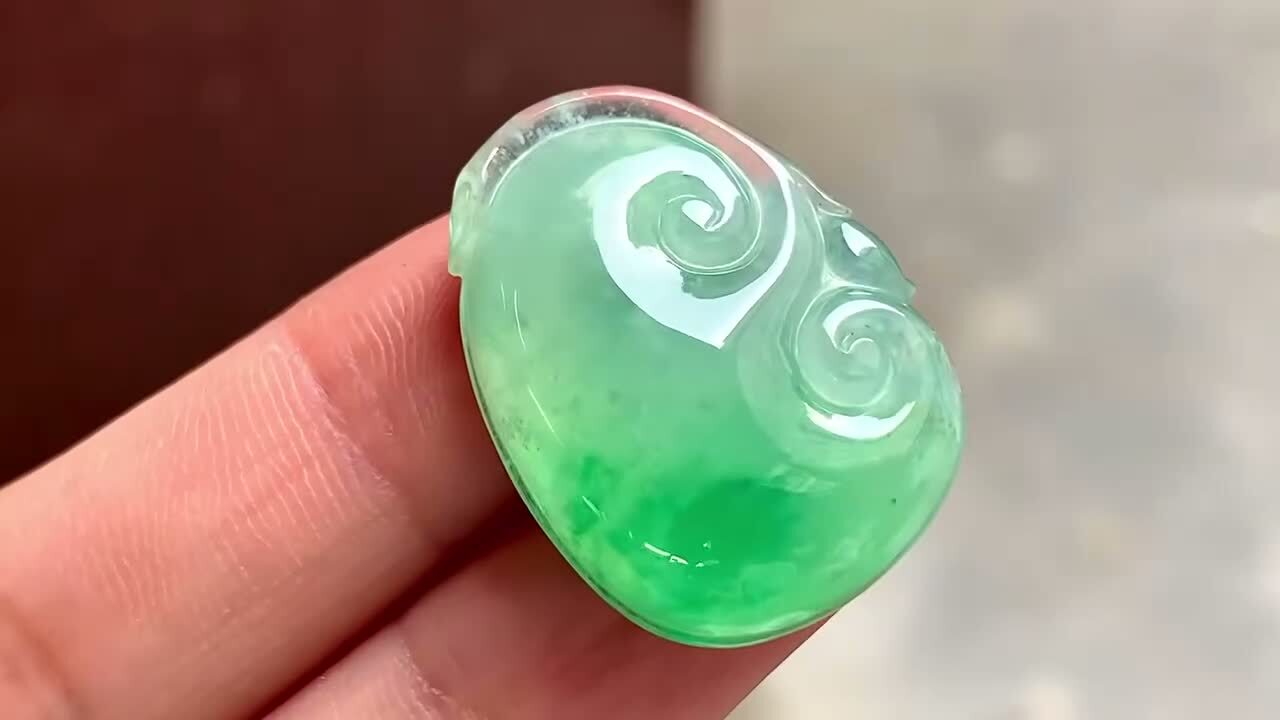 翡翠陽綠如意,天然翡翠A玉, 緬甸玉, Jade, Jadeite
