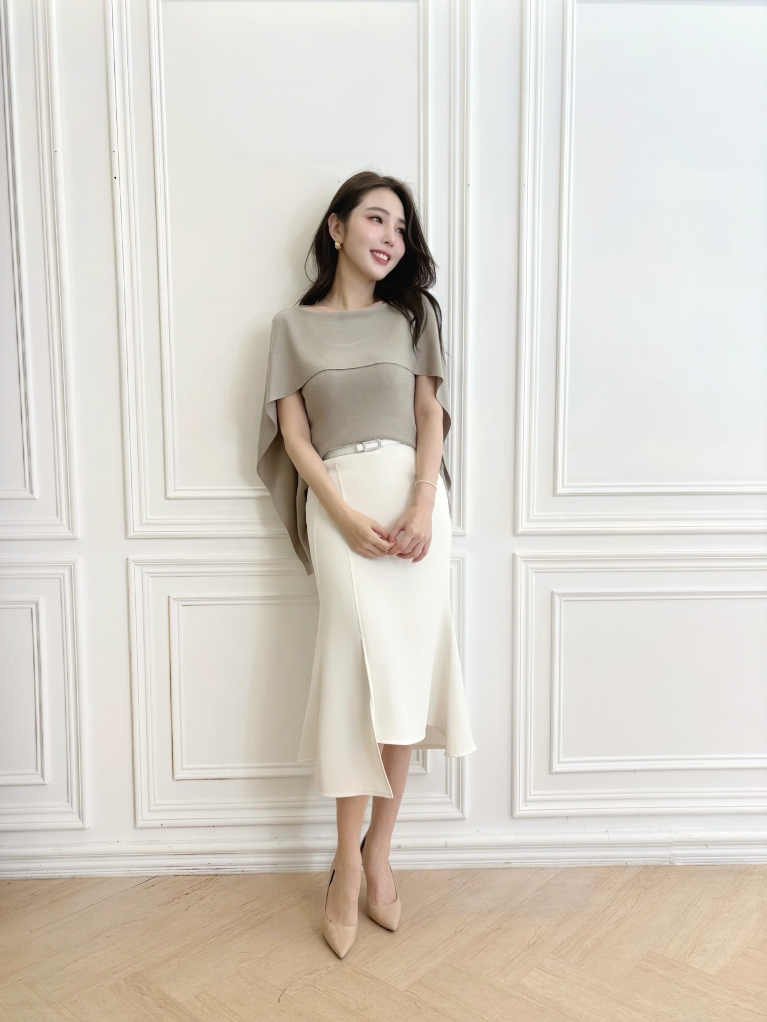 不規則下擺修身魚尾裙