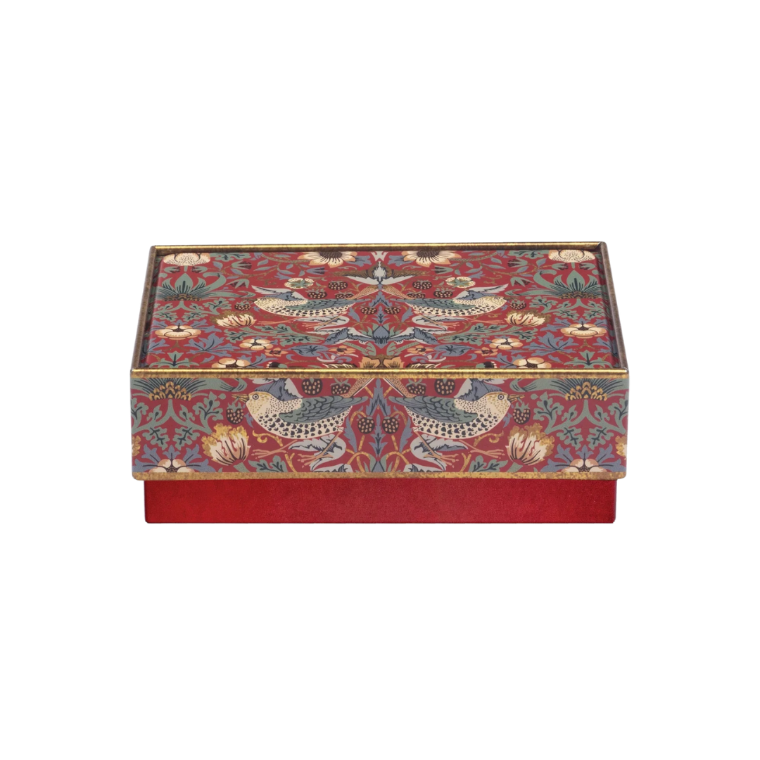 William Morris  紅莓珍藏方形小珠寶糖果盒 - 紅