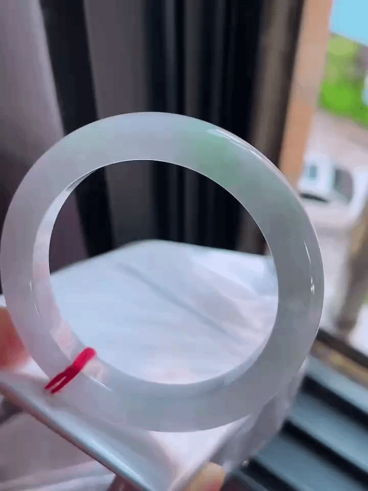 326434 58.1mm冰種紫羅蘭飄綠翡翠手鐲 (58-60)