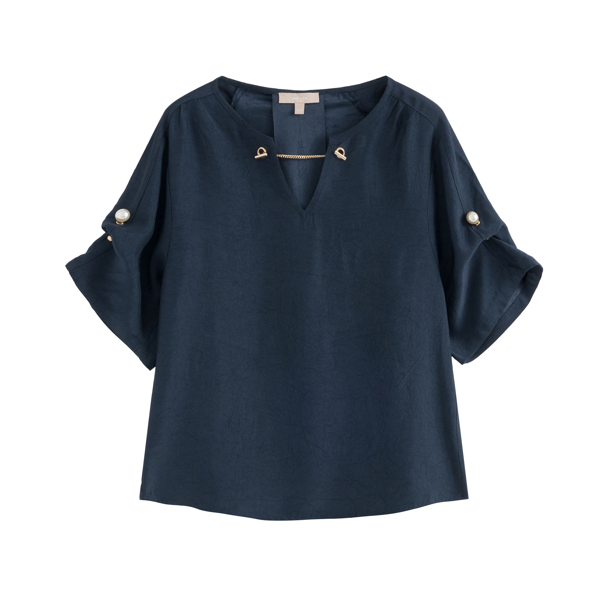 mi-tu 設計感抽褶上衣