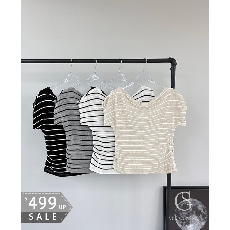 A223 「立體壓紋寬一字上衣」