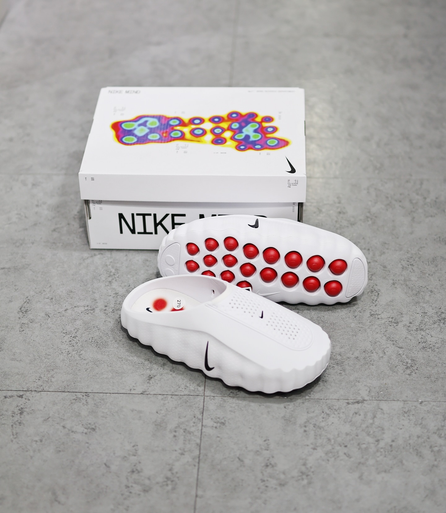 NIKE MIND 001 Slide White Speed Red 純白色 HQ4307-101