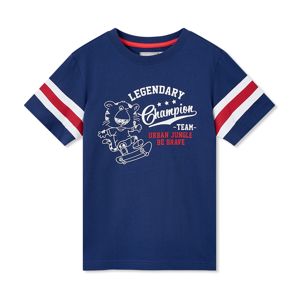 男童印花圖案短袖T恤