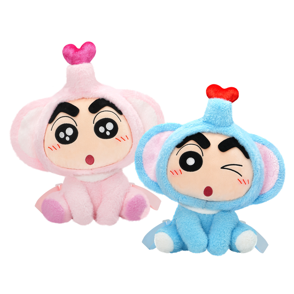 蠟筆小新-立體毛絨雙肩包-粉紅色大象/藍色大象