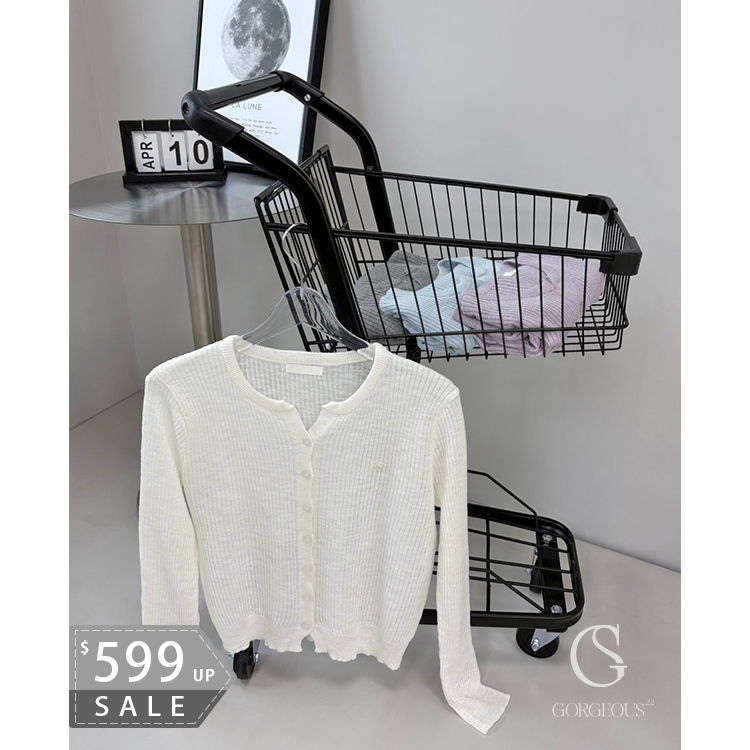 A97 「愛心釦涼感紗外套」