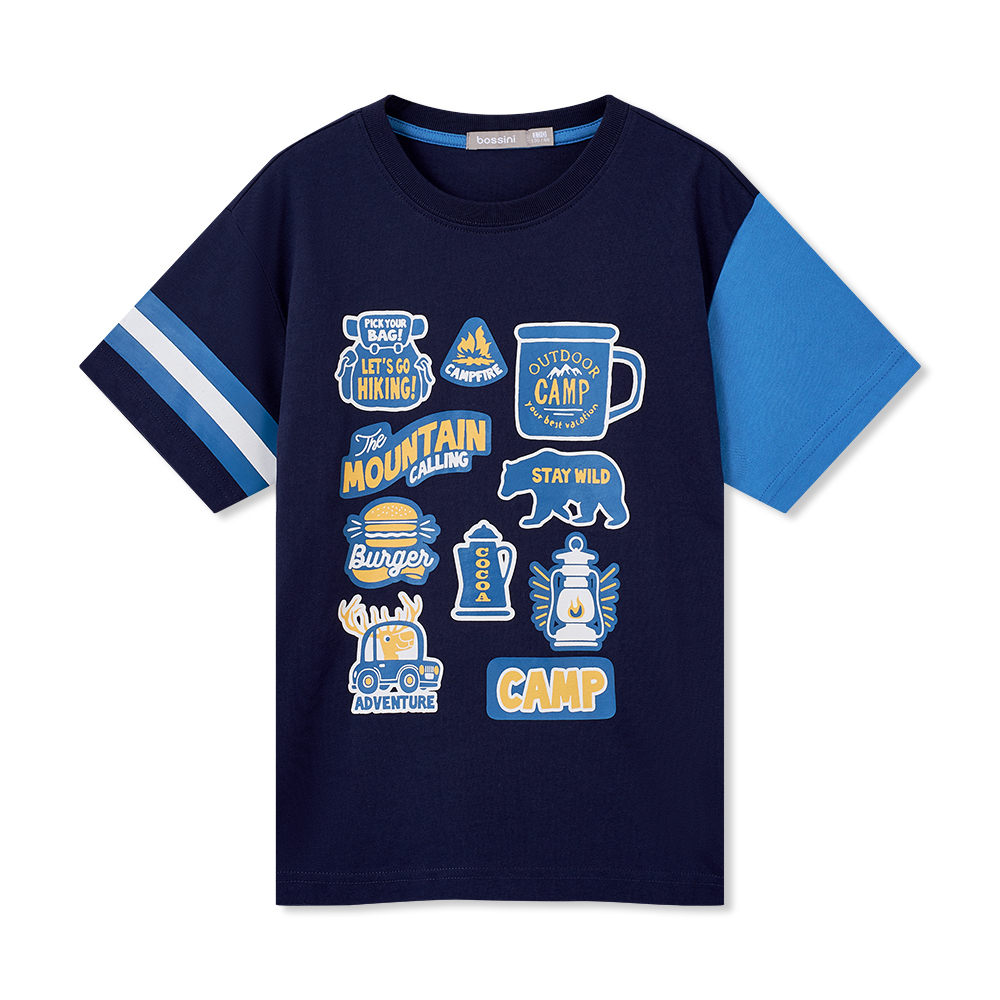 男童印花圖案短袖T恤