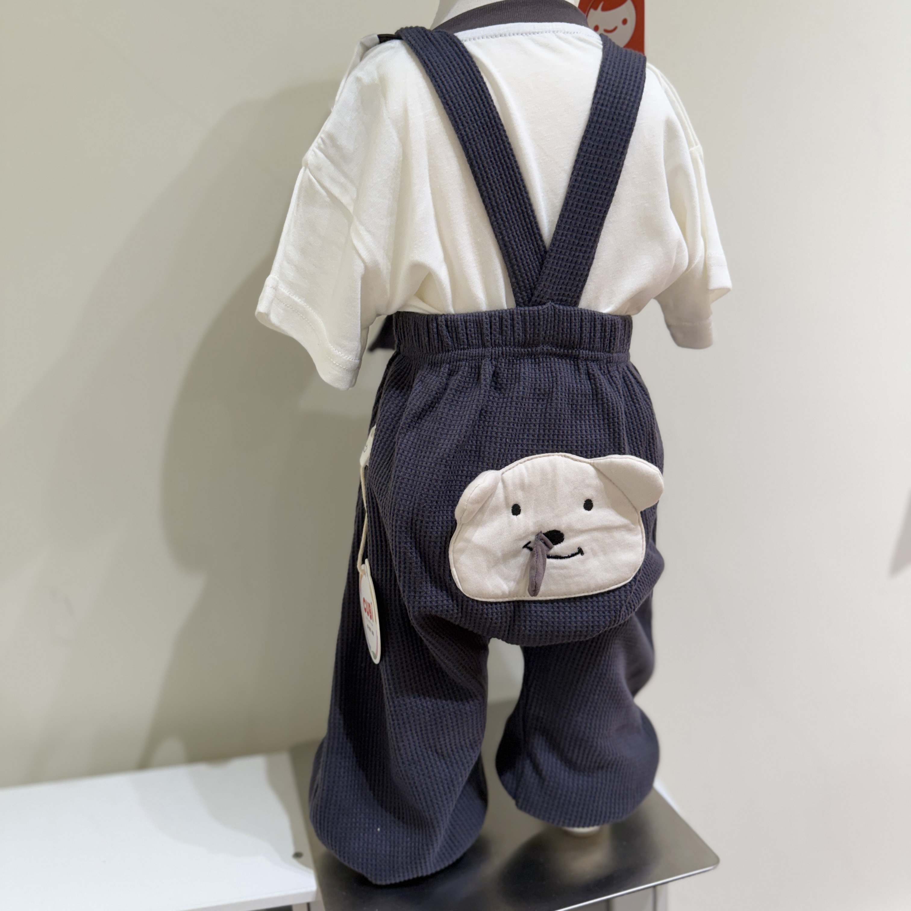 26夏 小狗吊帶燈籠褲－藏青