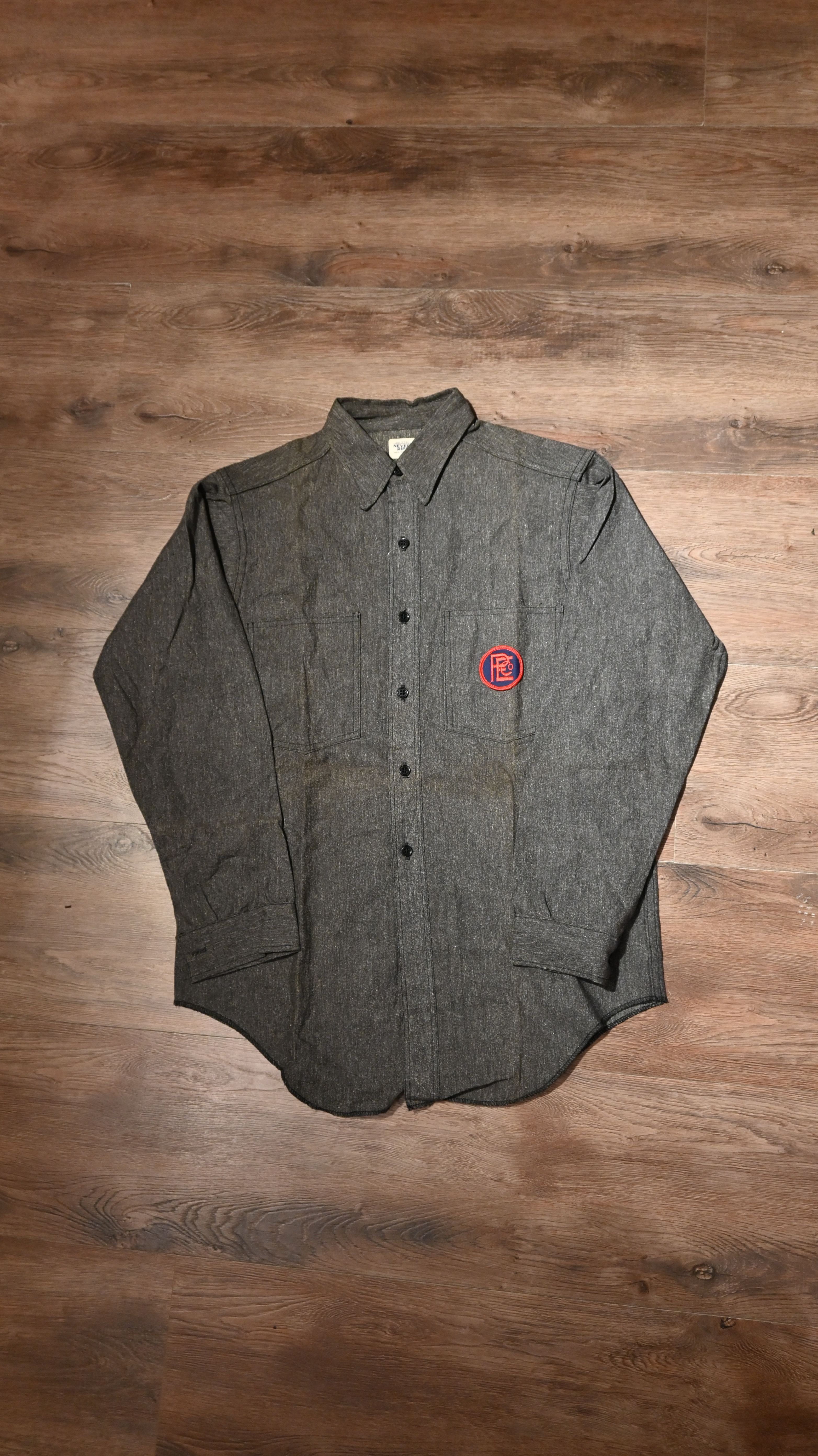 60's NEVER RIPUM Black Chambray Shirt (dead stock)