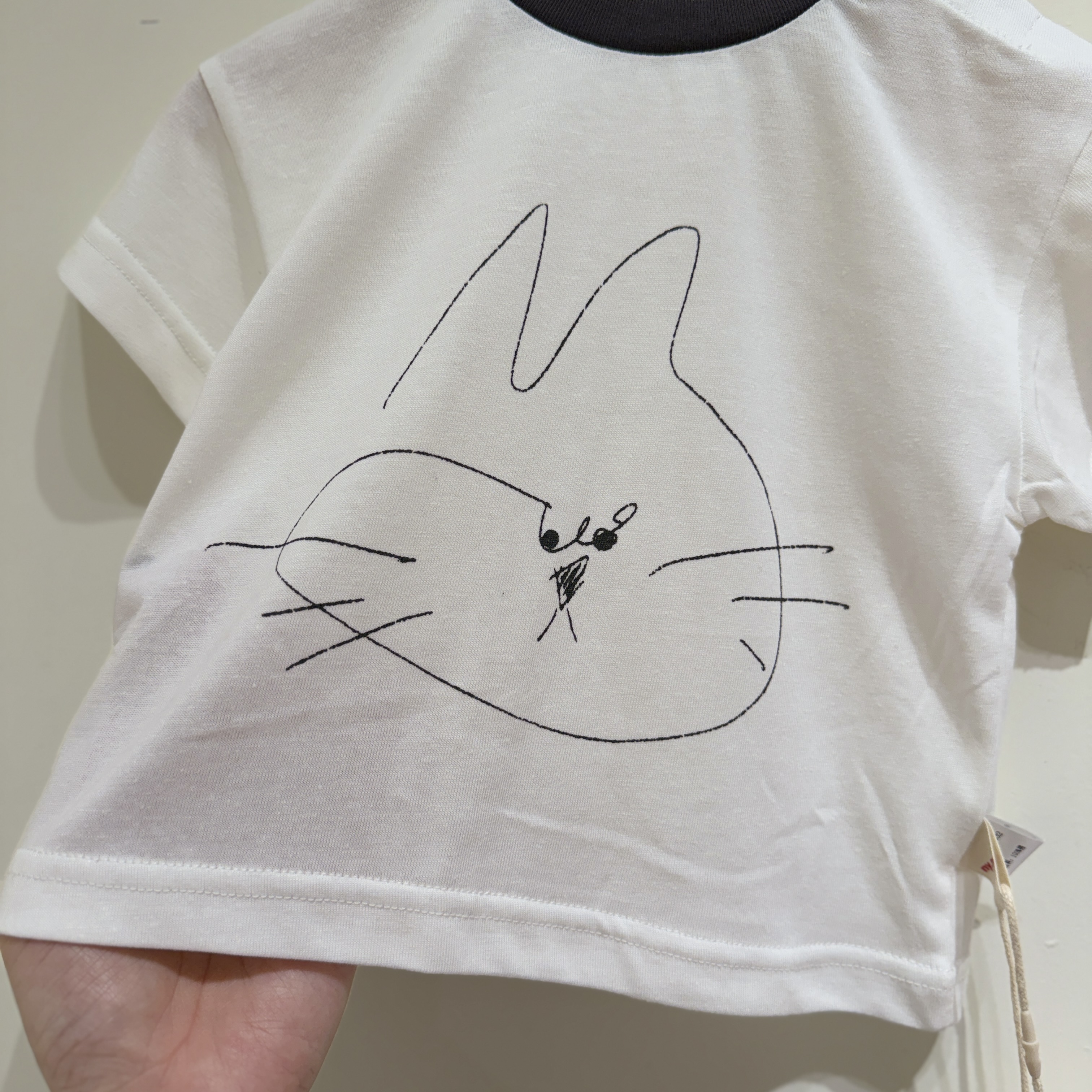 26夏 100%棉貓咪白T