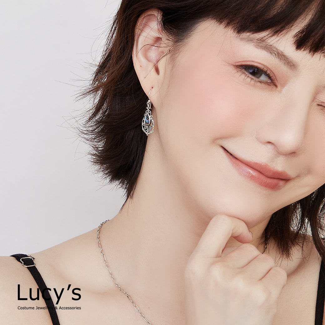 925純銀 秘境 硫化耳勾耳環 (二色) (113437/113438)