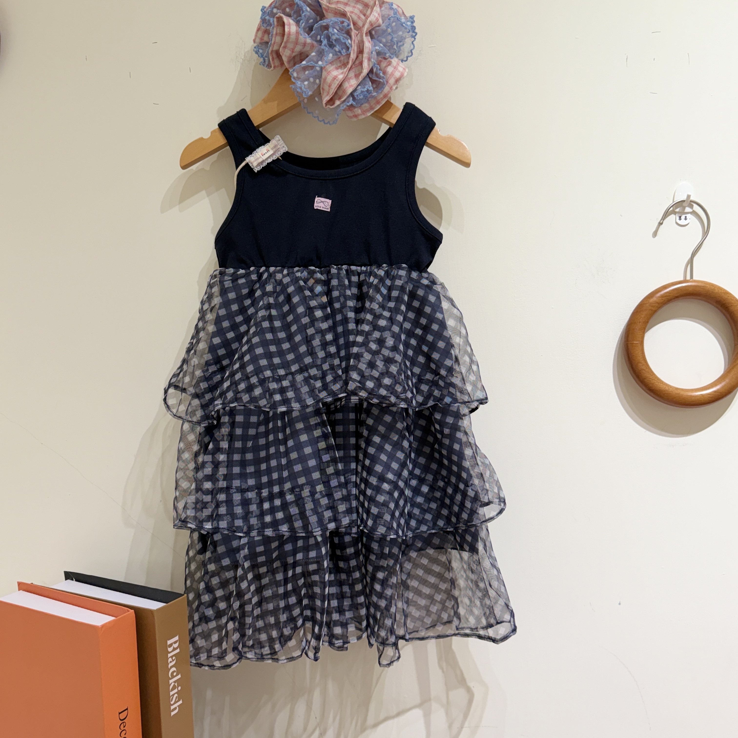 26夏 黑夜格紋紗裙洋裝