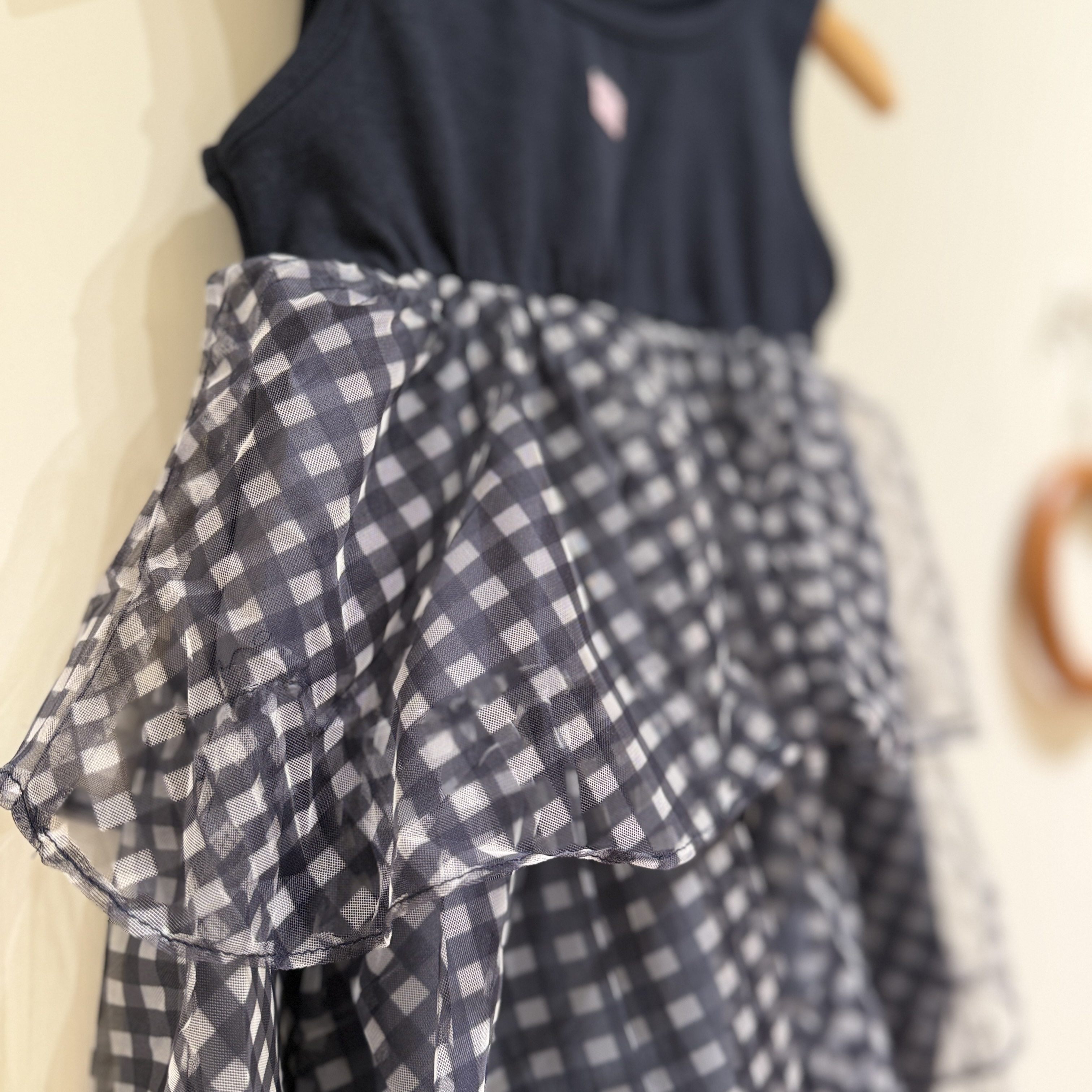 26夏 黑夜格紋紗裙洋裝