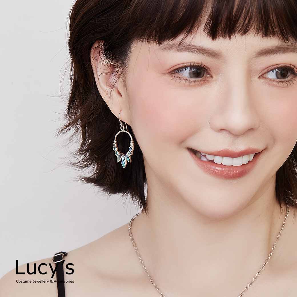 925純銀 紋影之境 耳勾耳環 (二色) (127293/127294)