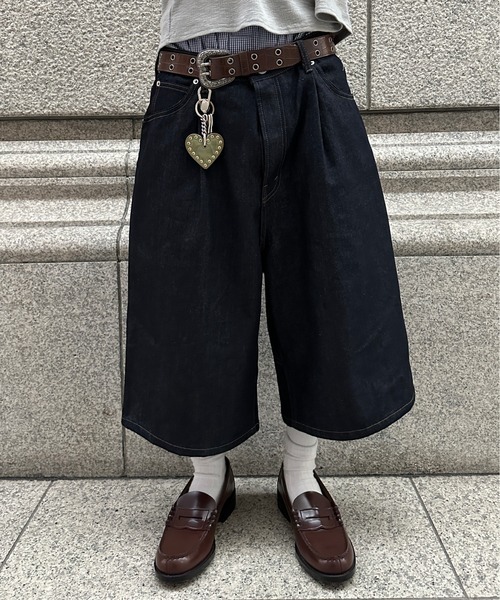 <新品> 日本 限定 kutir 丹寧 廓型 拼接 七分褲 兩色