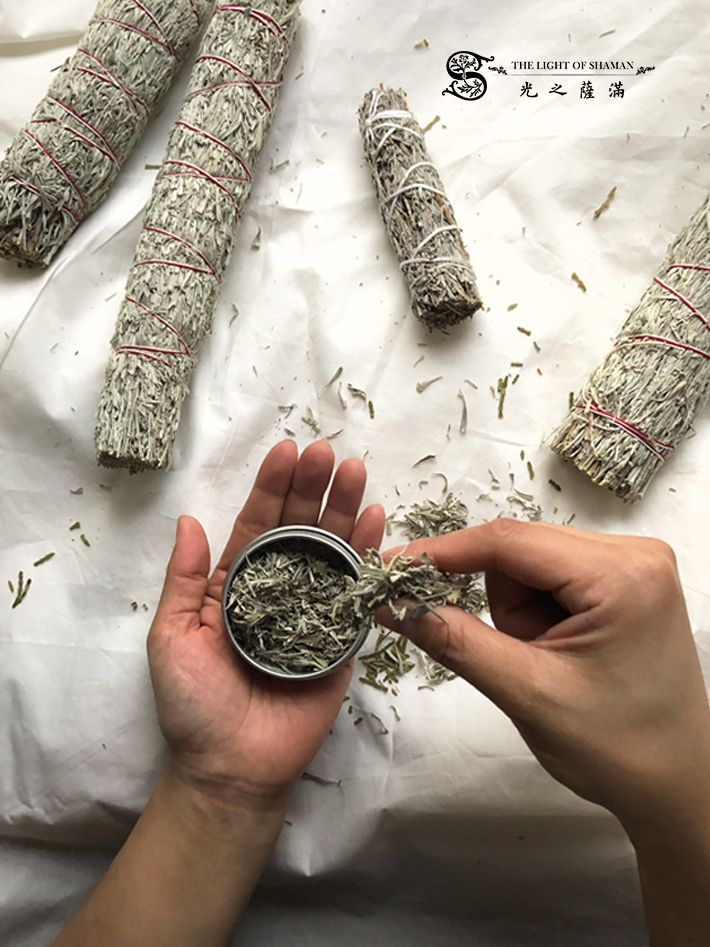 北美淨化聖品帶財藍色鼠尾草大小捆 散裝 粉裝 錐香 香塔－光之薩滿