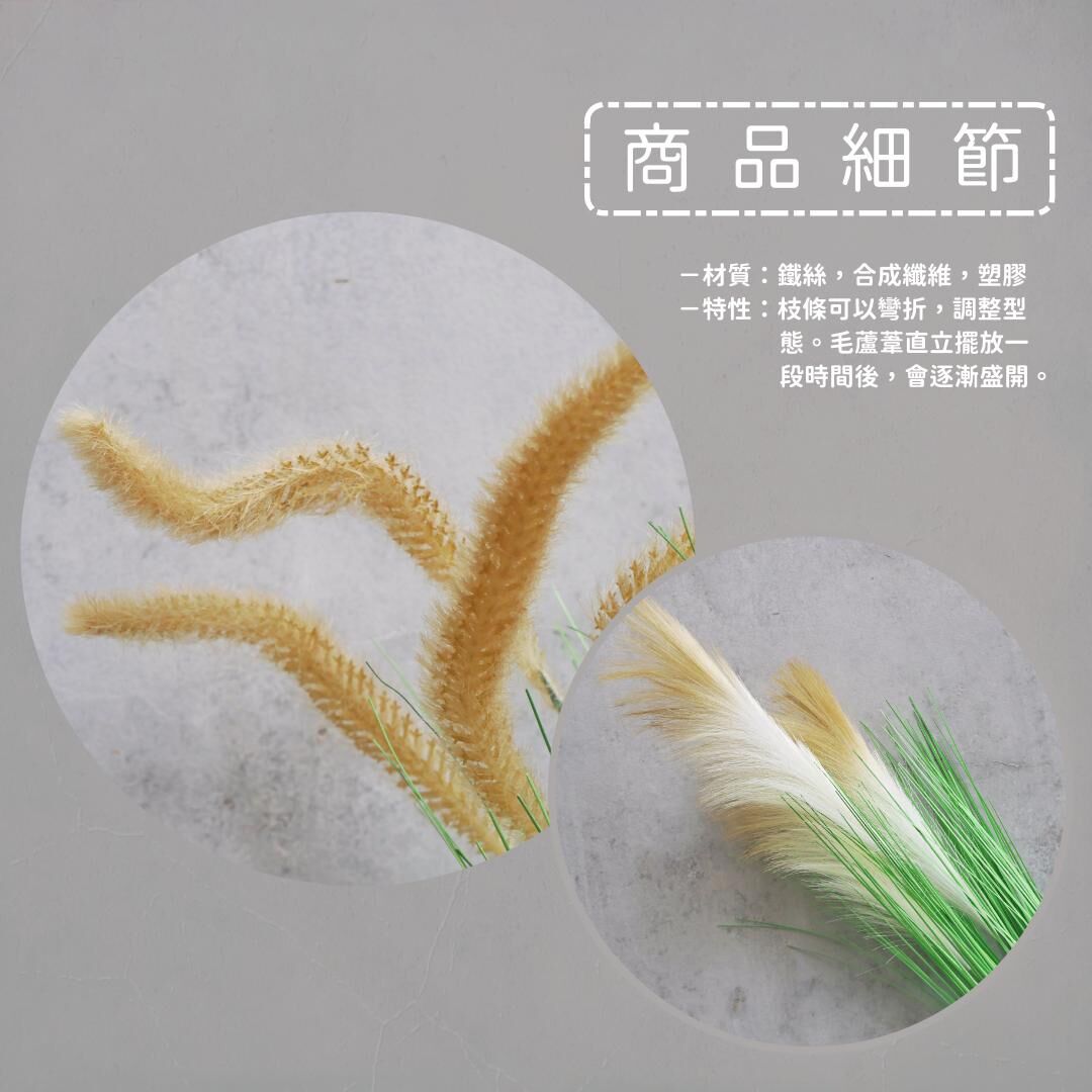 【台灣現貨速發】蘆葦草 狗尾草 仿真 裝飾 造景 ｜ 人造花 人造仿真植物 創意仿真植物 仿真葉 拍照道具
