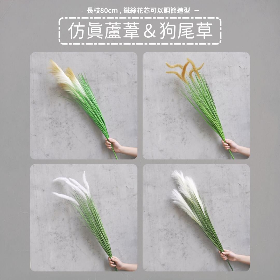 【台灣現貨速發】蘆葦草 狗尾草 仿真 裝飾 造景 ｜ 人造花 人造仿真植物 創意仿真植物 仿真葉 拍照道具