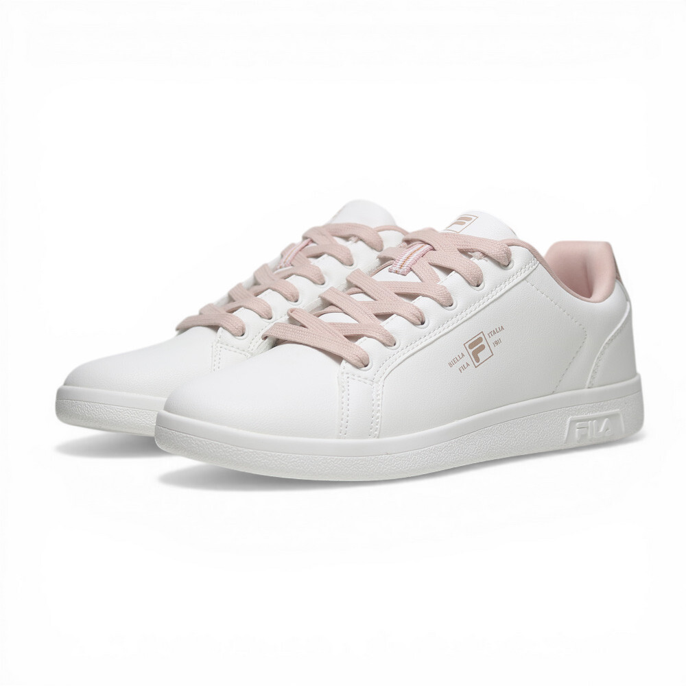FILA 休閒鞋 BIANCO 白粉 復古 皮革 小白鞋 女 5C336A177