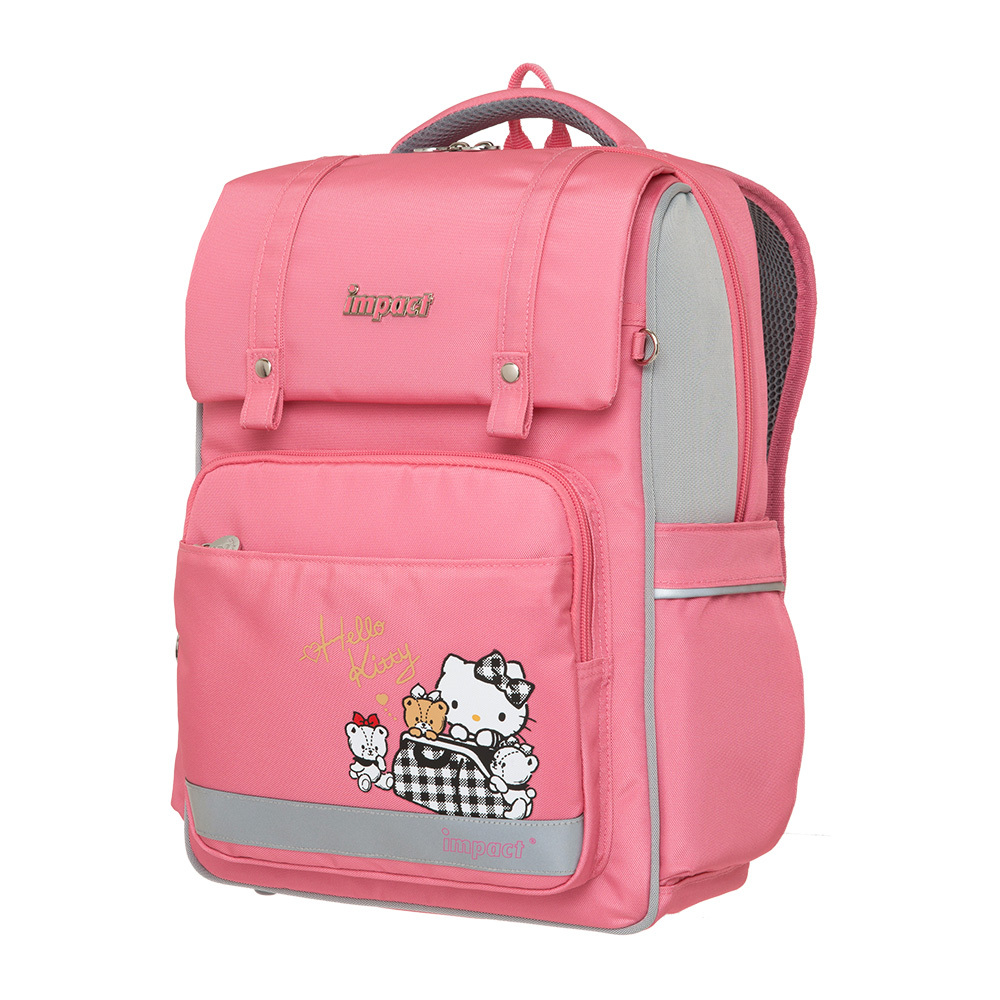 Impact 怡寶 格紋凱蒂經典學院輕量護脊書包-粉色 IMKT507PK (售完不補)