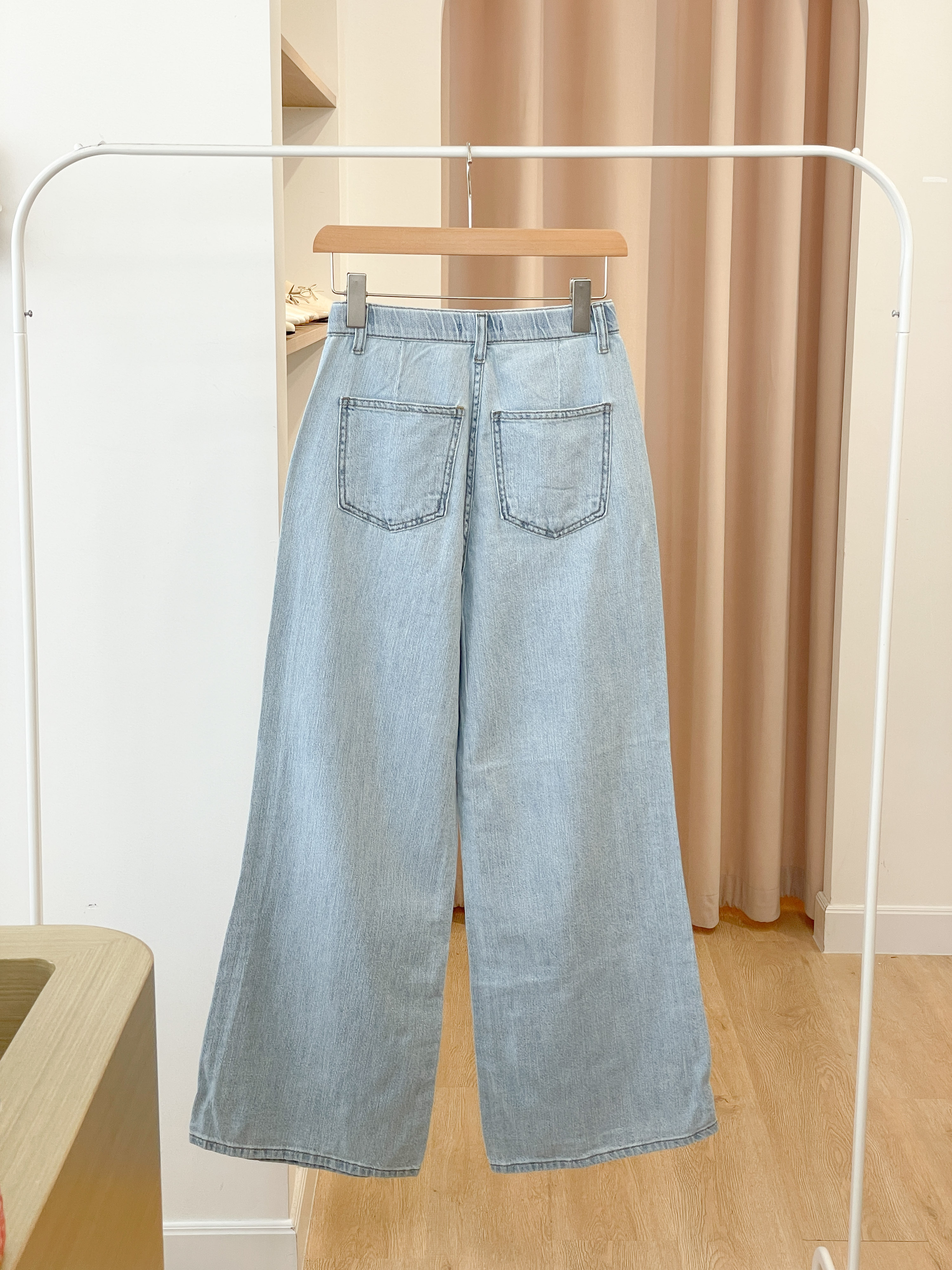 JEAN208 Summer Cool Linen Denim Wide Pants