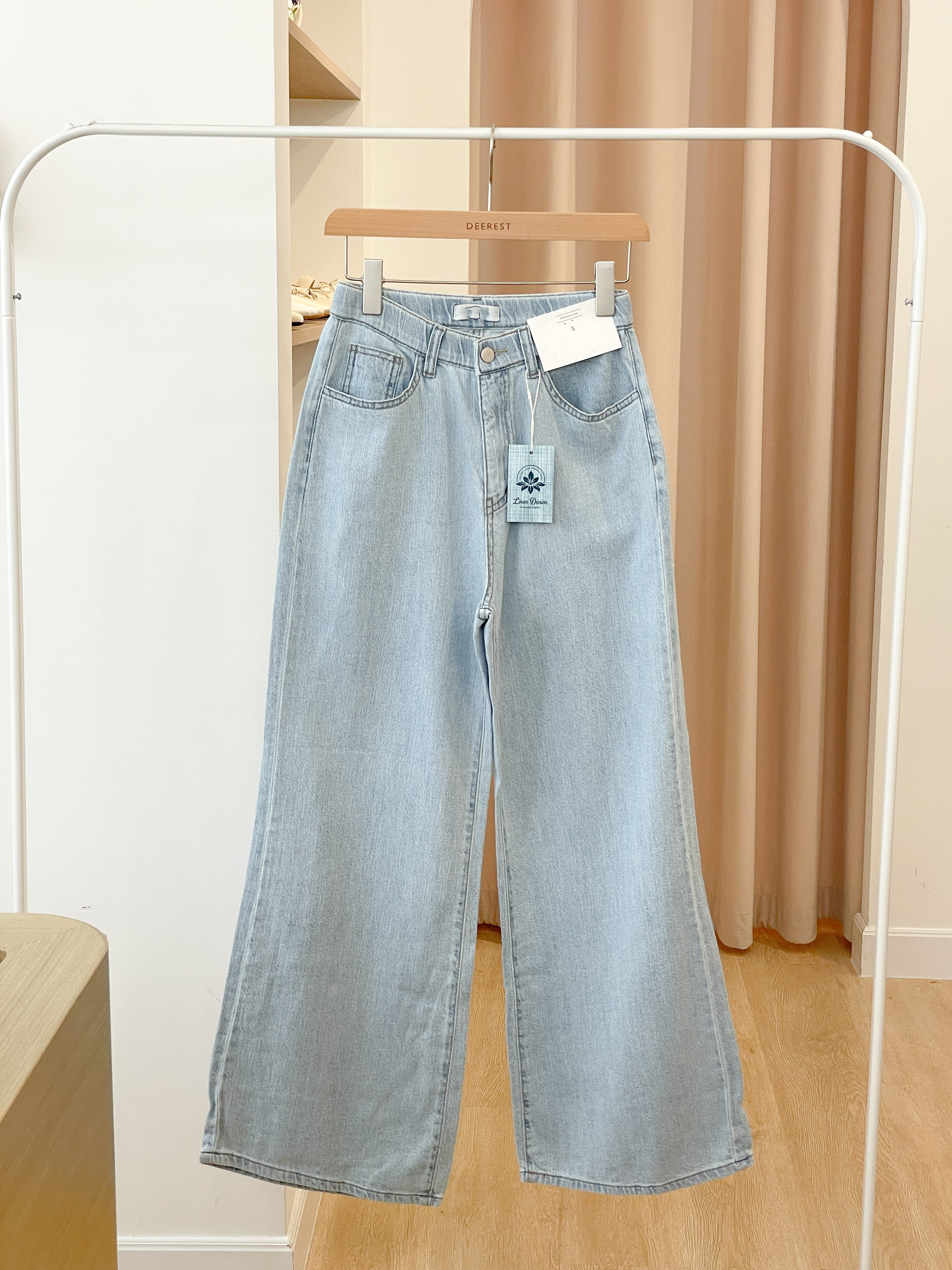 JEAN208 Summer Cool Linen Denim Wide Pants