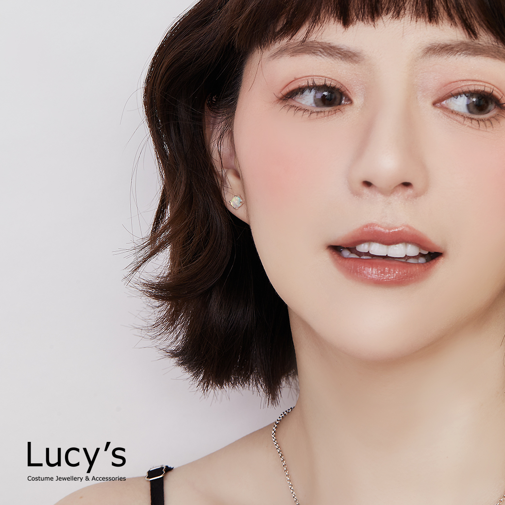 925純銀 晴透原礦 耳環 (三色) (128256//129904/130427)