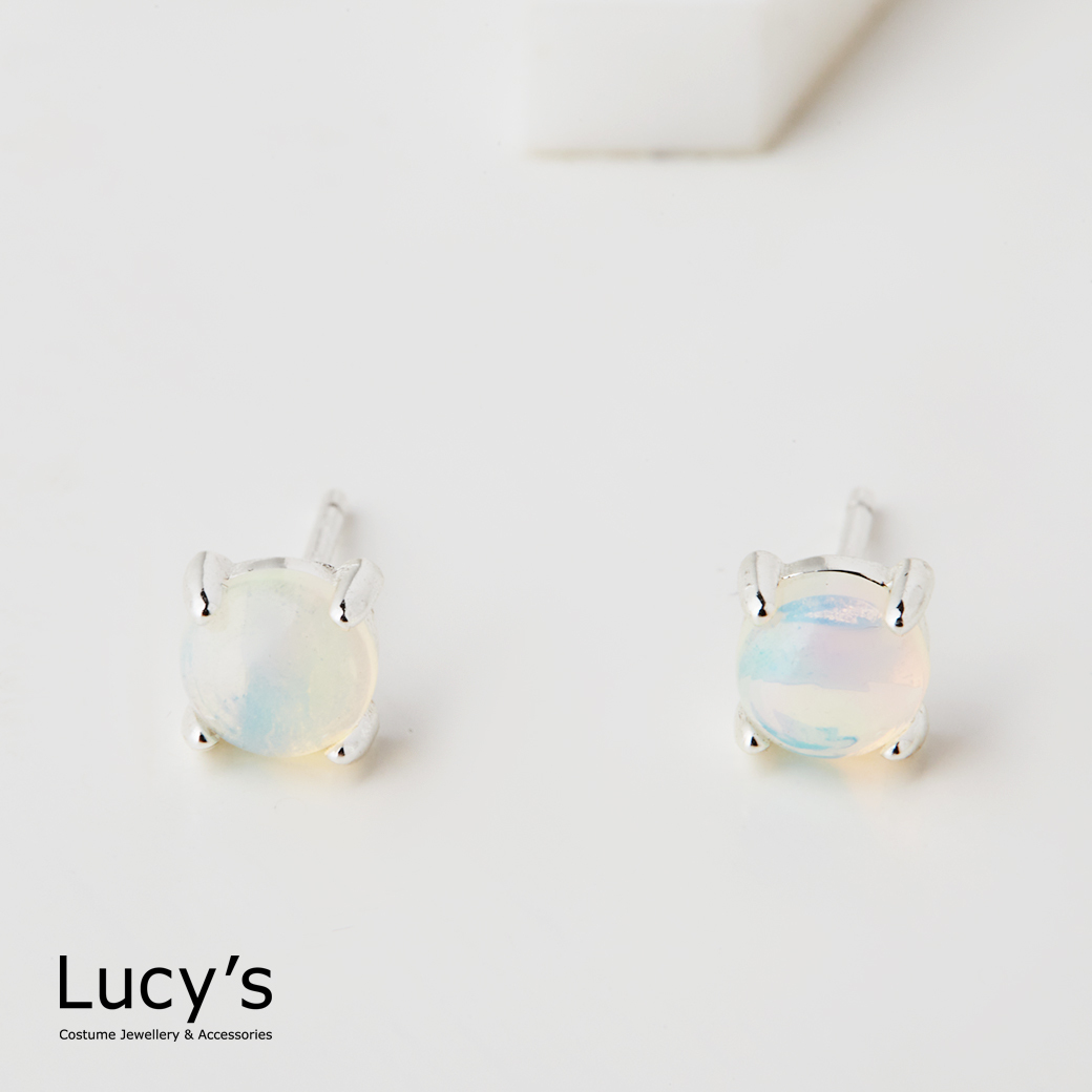 925純銀 晴透原礦 耳環 (三色) (128256//129904/130427)