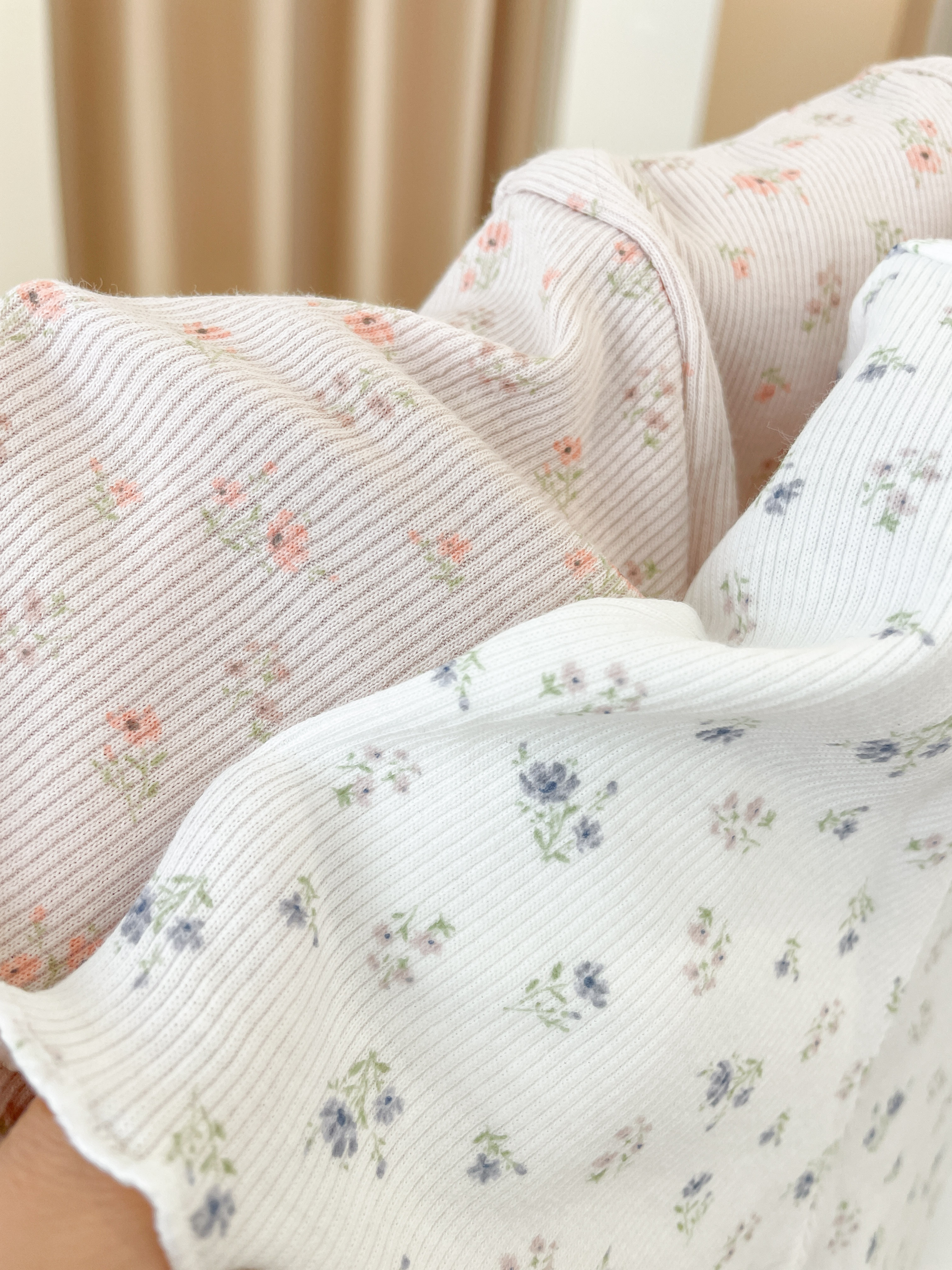 T1512 Botanical Ruffles Rib Top