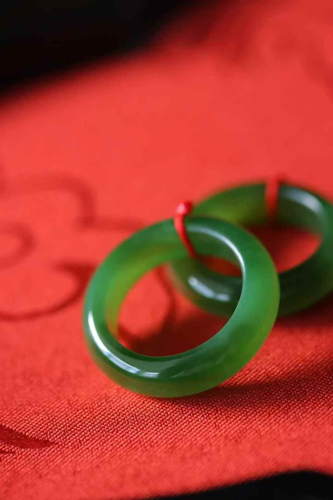 32678 和田玉冰陽綠碧玉貓眼指環