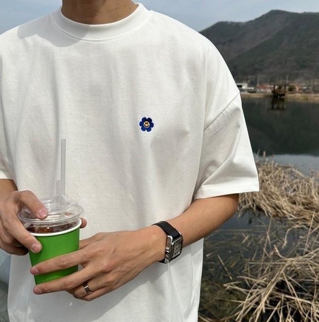 微笑小花刺繡短T 18808