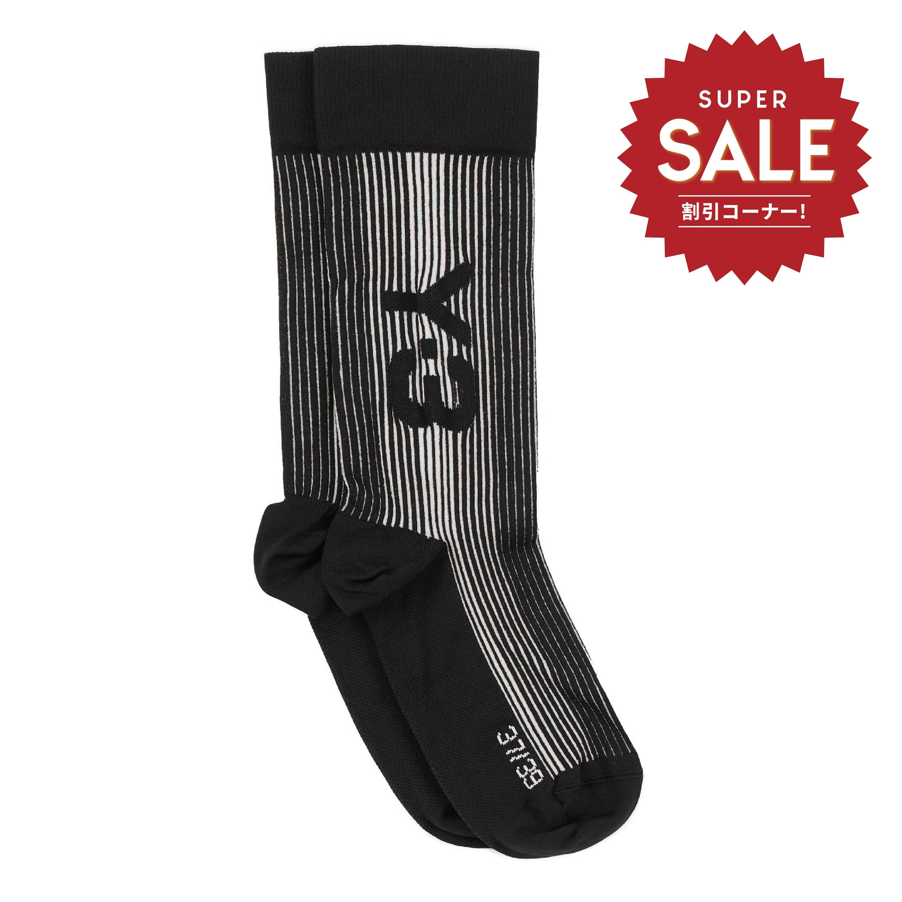 【 Y-3 RIB SOCK 螺紋長襪 - 黑白 】