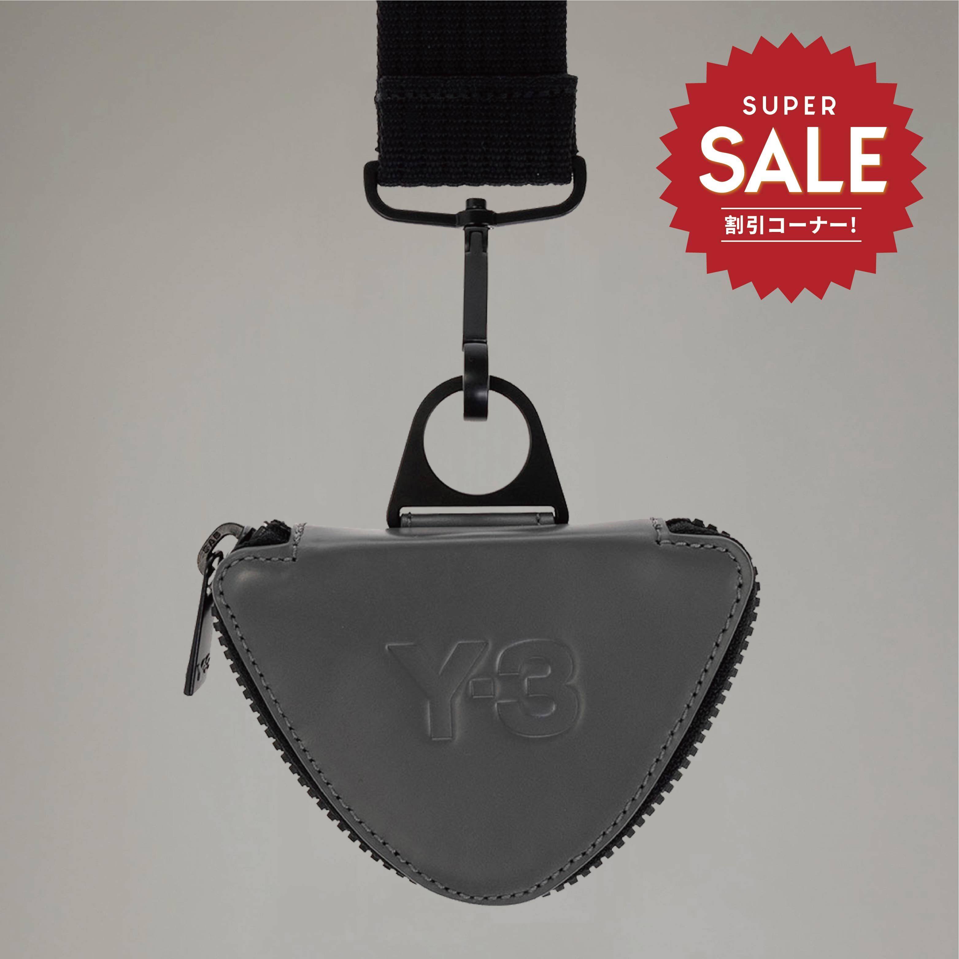 【 Y-3 LANYARD 皮革零錢包 - 灰 】