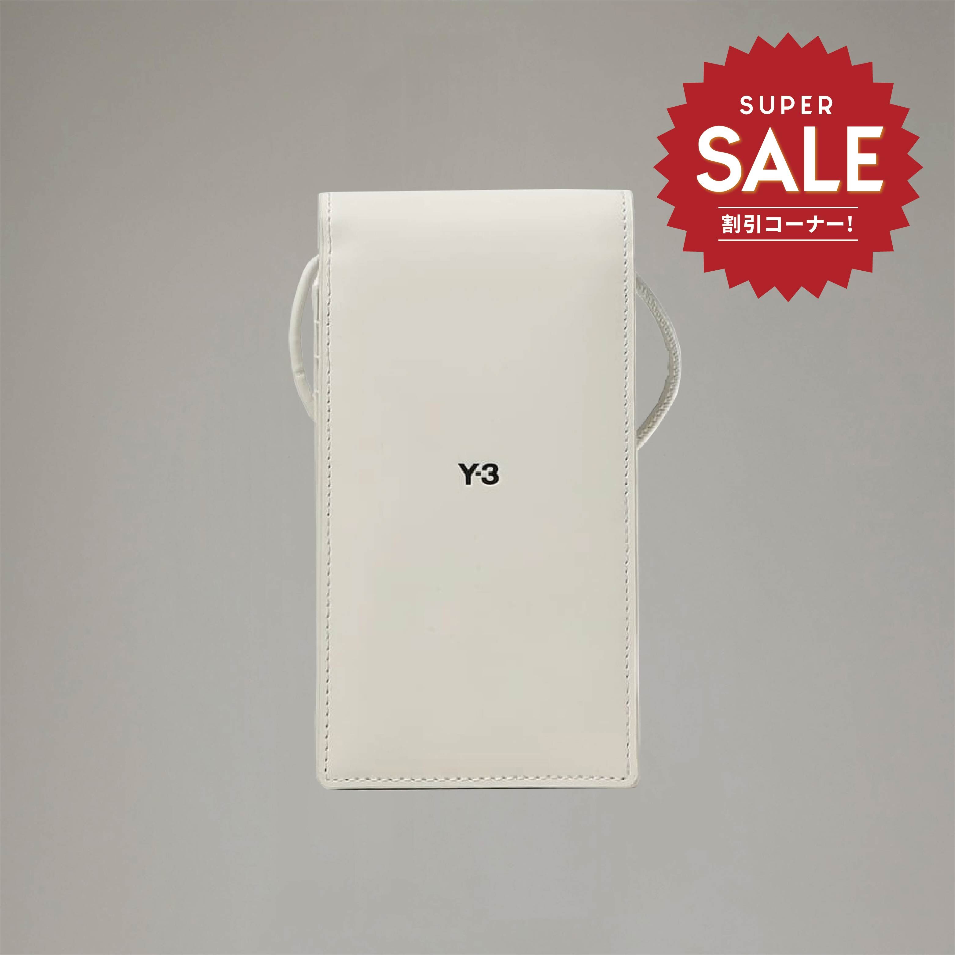 【 Y-3 PHONE CASE 皮革手機包 - 灰白 】