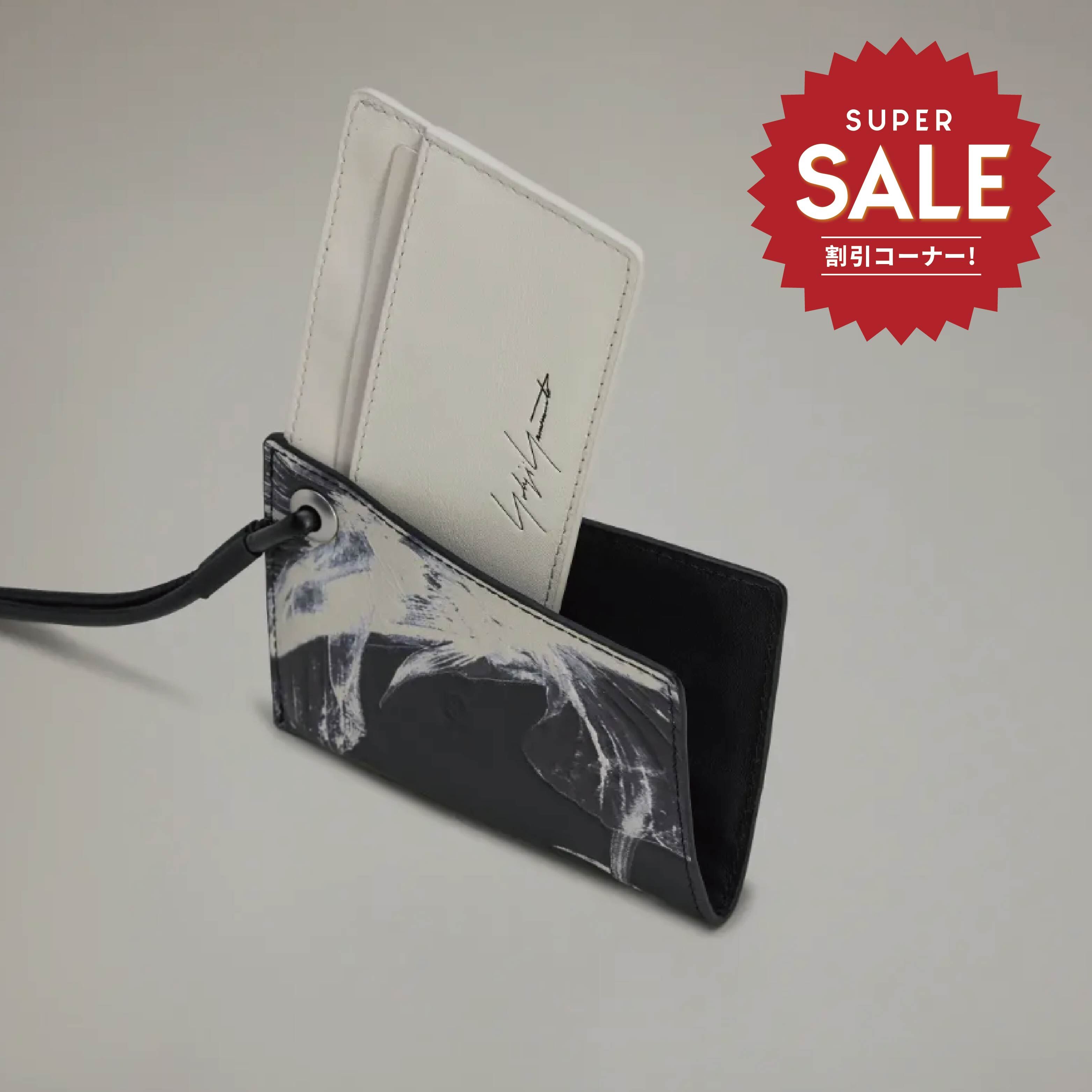 【 Y-3 CARD HOLDER 花卉皮革卡包 - 黑 】