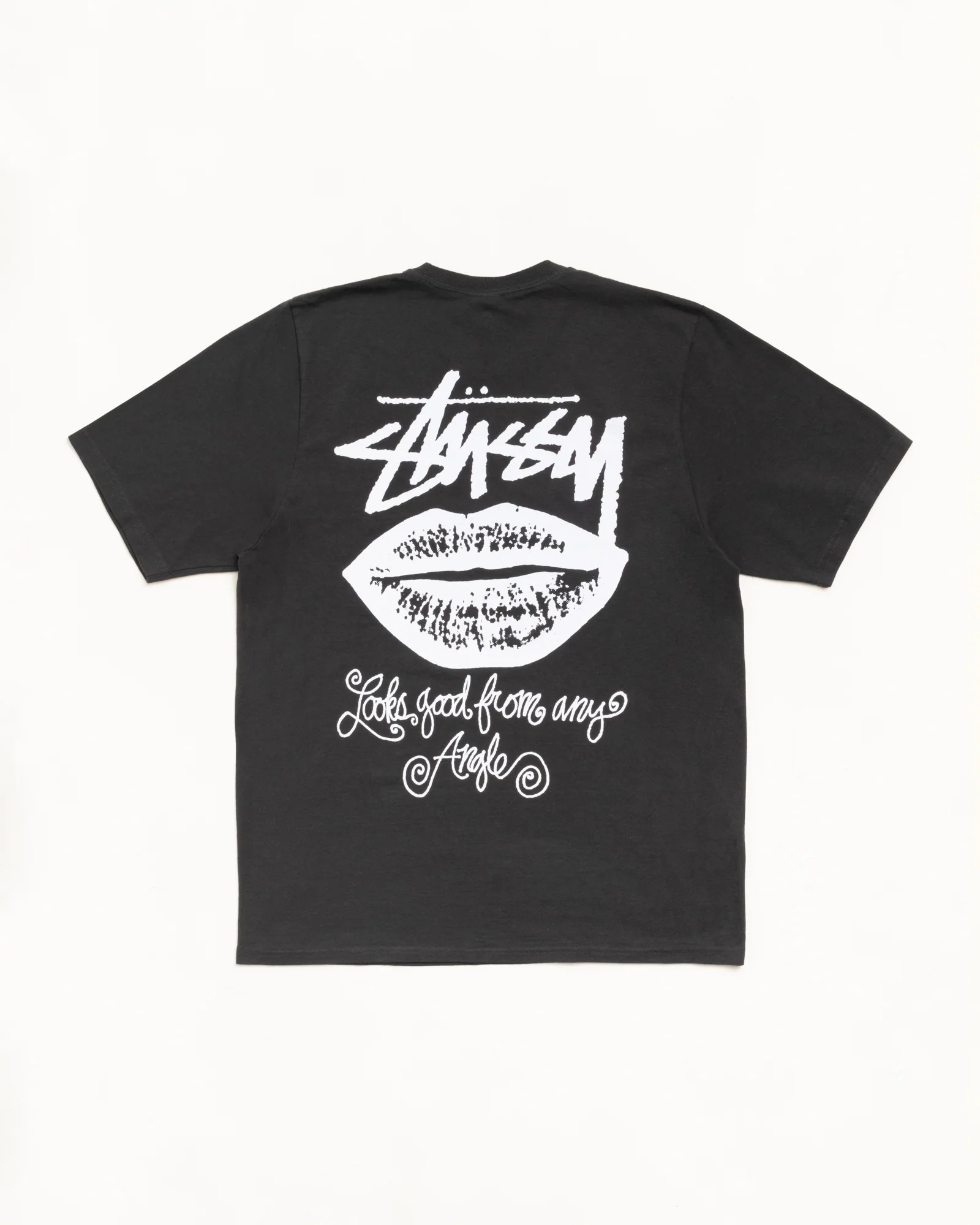 STUSSY ANY ANGLE TEE PIGMENT DYED BLACK 黑色