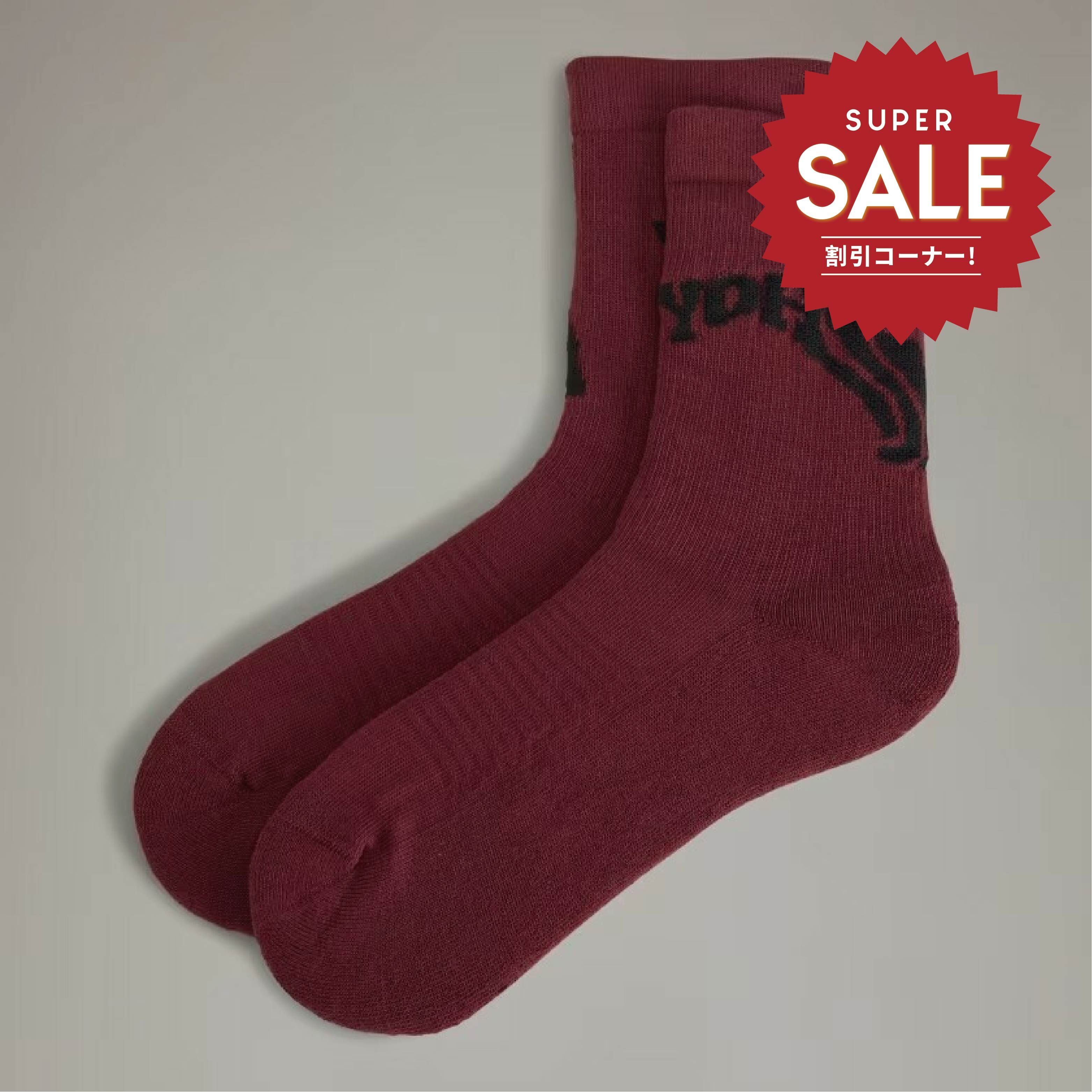 【 Y-3 CREW SOCKS 長襪 - 暗酒紅 】